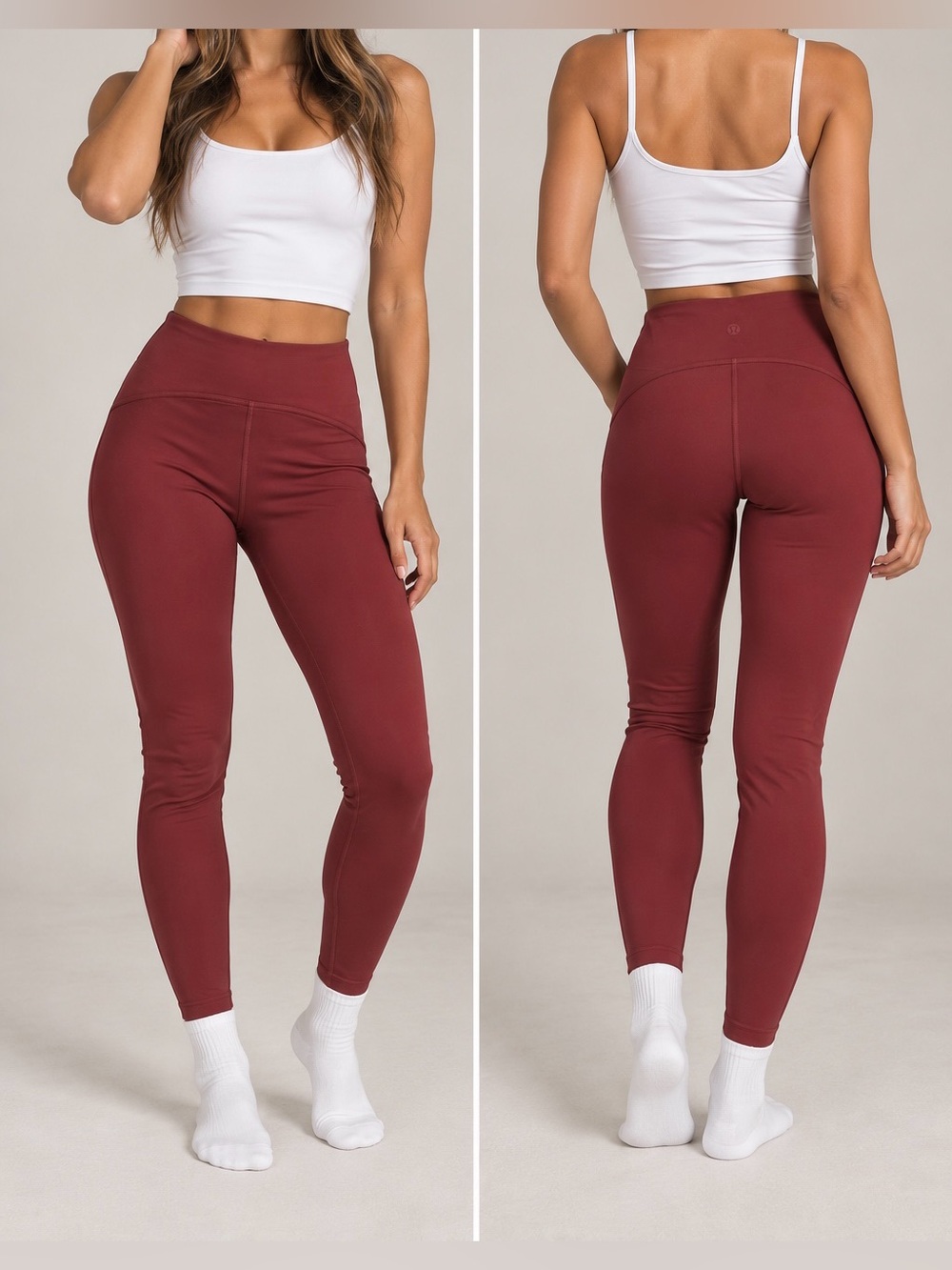 Lululemon leggings size 8 burgandy wine color